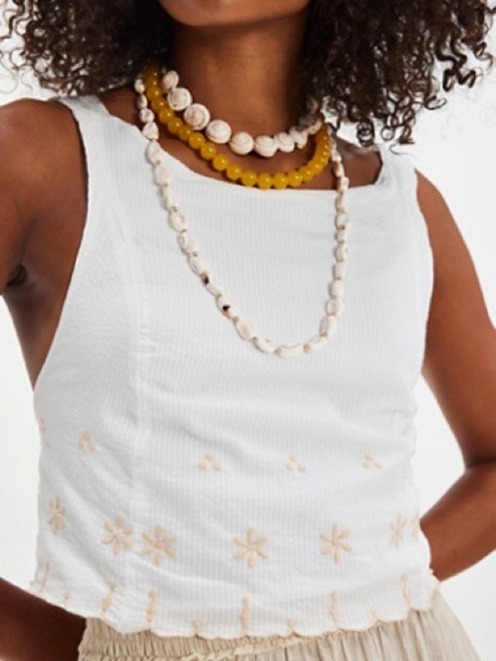 Free People Tops - Free People Kayla Solid Embroidered Top Size Large